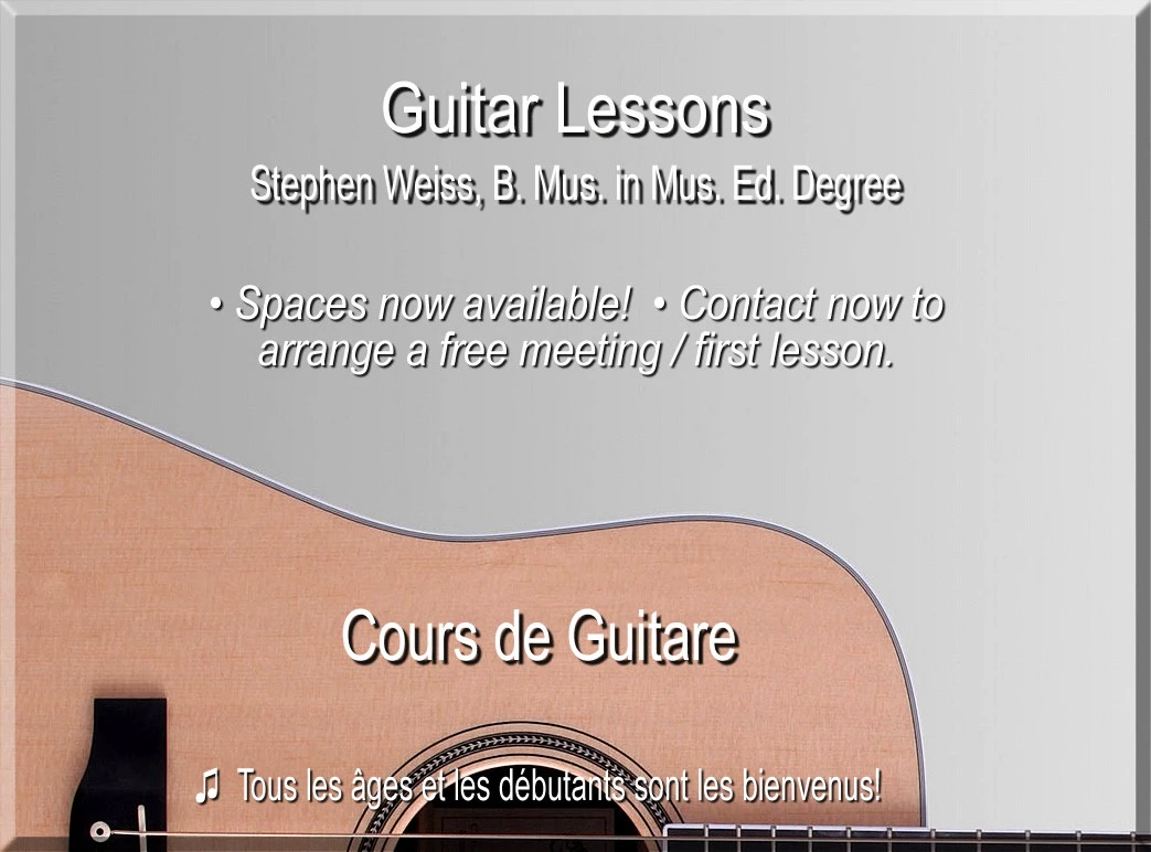 Guitar Lessons in the West Island of Montreal